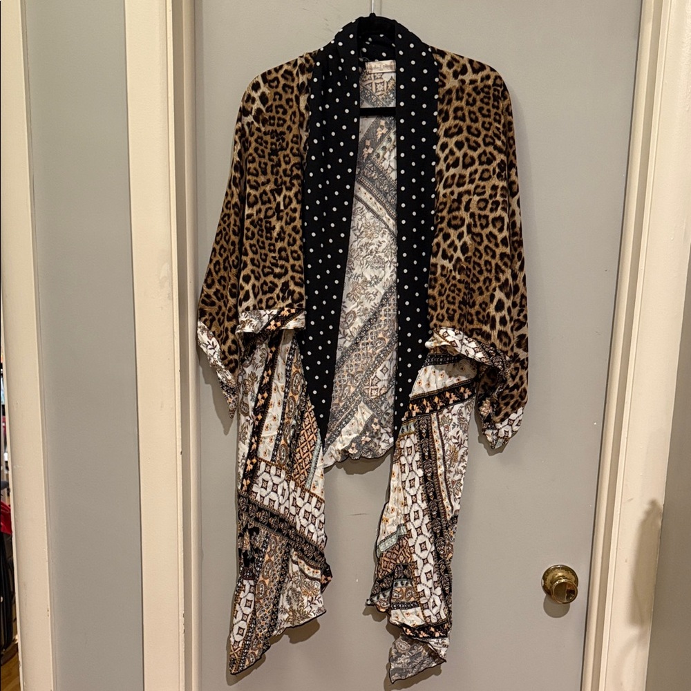 Altar'd State Black and White Polka Dot Kimono